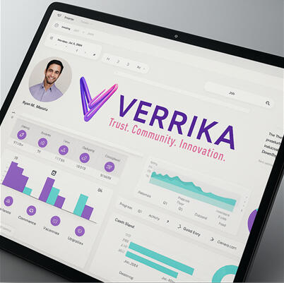 Verrika dashboard on tablet